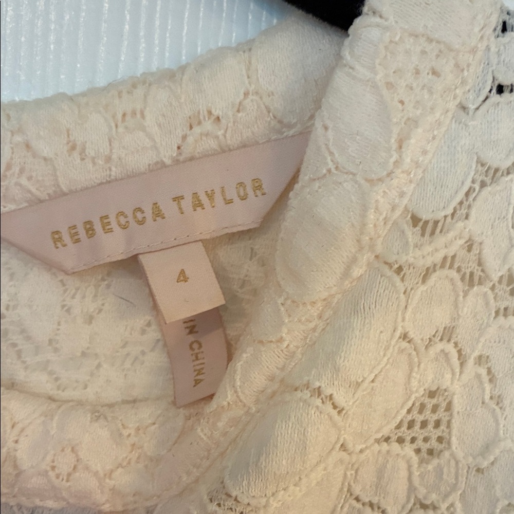 Kate Middleton Inspired Rebecca Taylor Cream Lace Tank Top - Picture 2 of 8